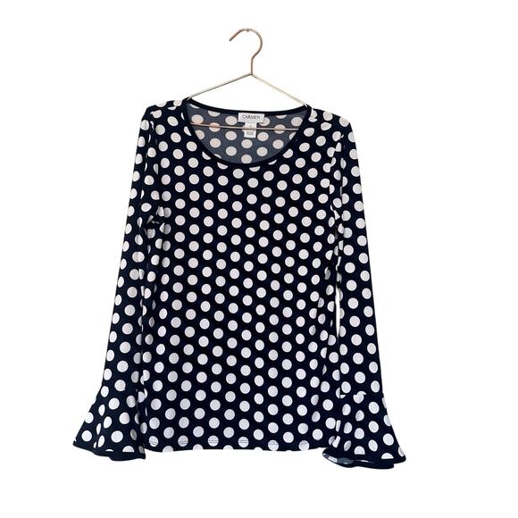 Carmen Marc valvo polka dot blouse size medium - Picture 1 of 5